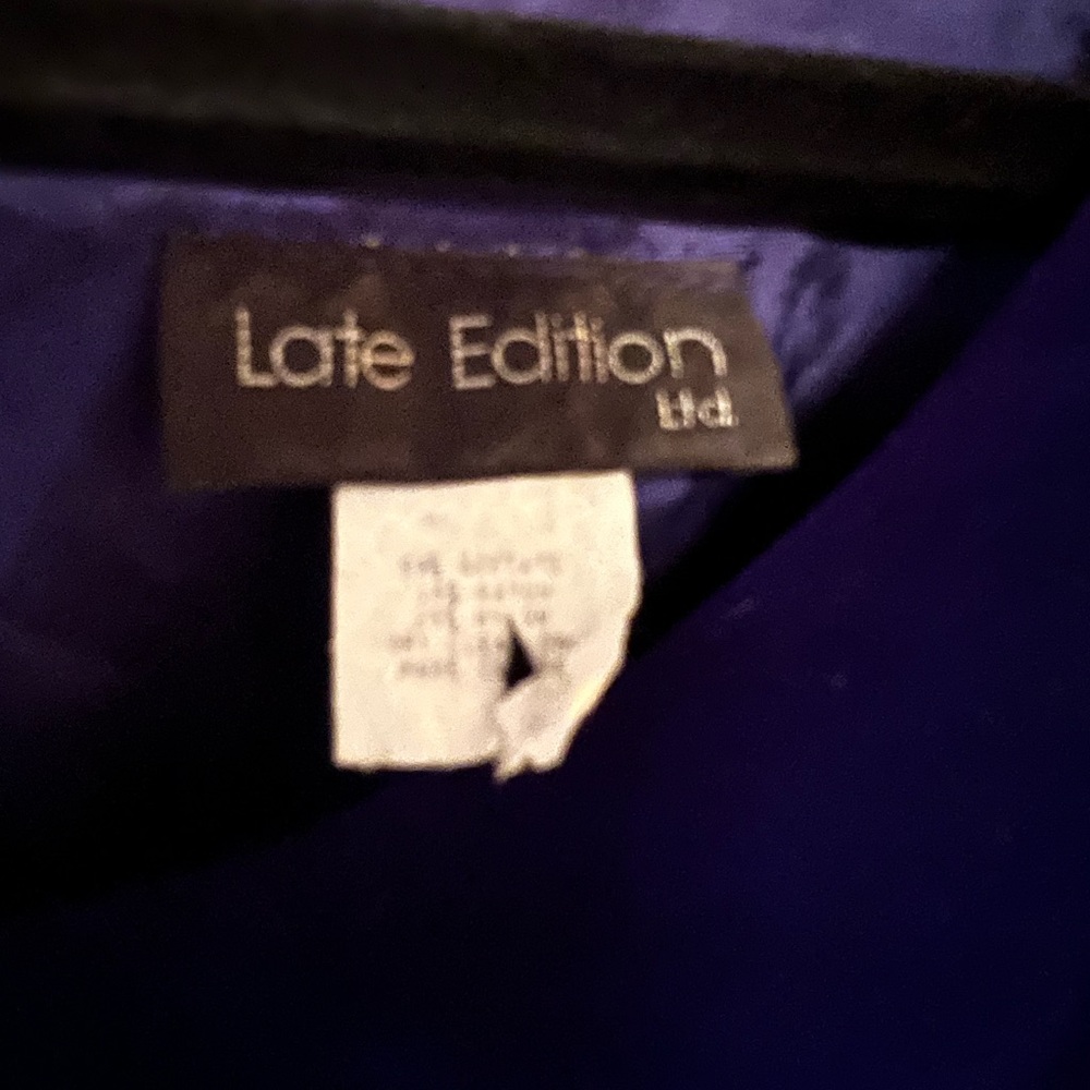Vintage Royal Blue Velvet Dress by Late Edition Limited Size Medium - Picture 3 of 5